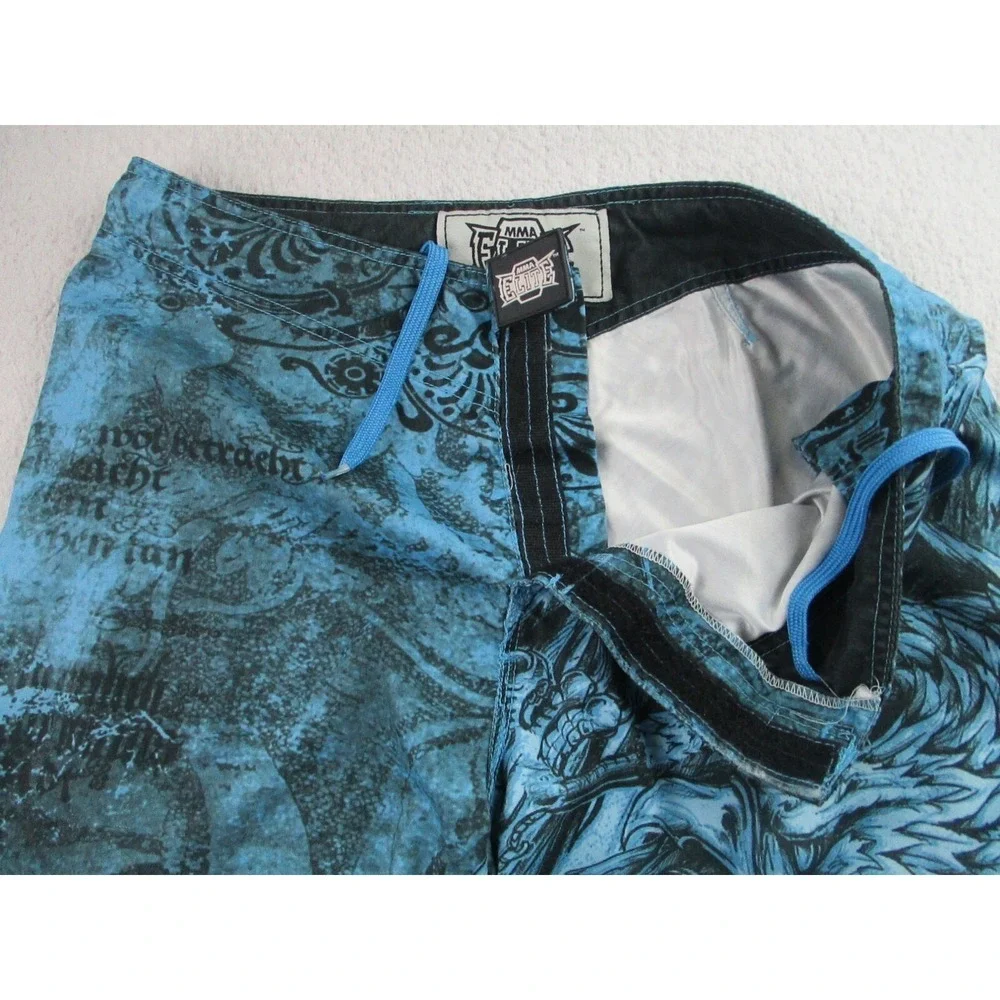 MMA Elite Eagle‎ Board Shorts Mens Medium Blue Swim Trunks Beach Surfing M